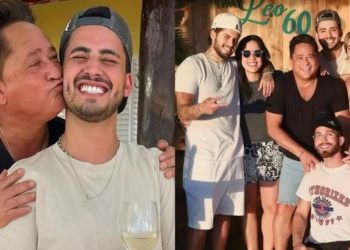 Apaixonado, filho de Leonardo leva ex-BBB para programa em família