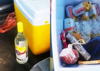 Motorista é flagrado dirigindo com caixa cheia de cerveja e cachaça