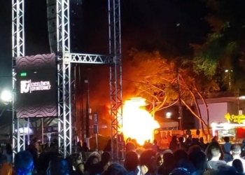 Incêndio atinge barraca de comida durante o Festival Afropunk