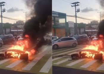 Moradores protestam e deixam trânsito lento na Av. Paralela