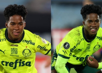 Endrick causa polêmica ao comemorar gol imitando gorila na Libertadores