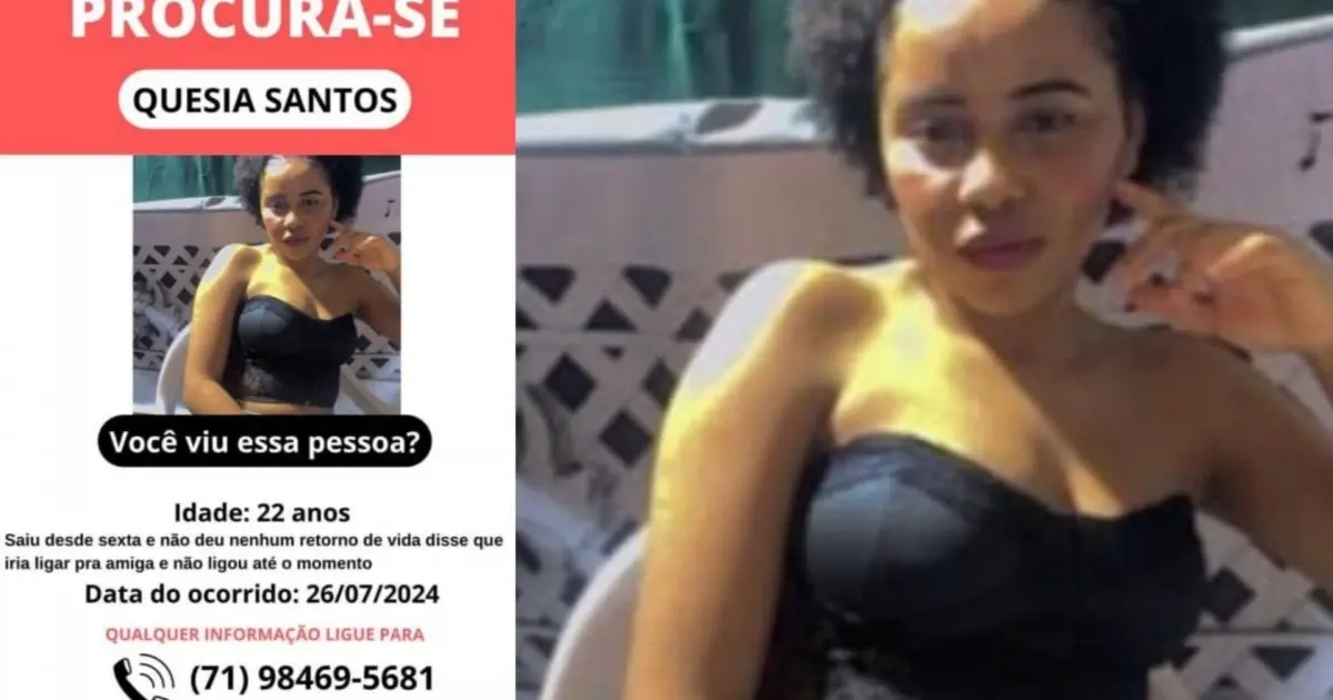 Jovem desaparece após sair de casa para encontrar homem