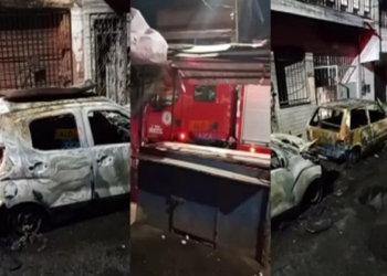 Incêndio destrói dois carros e atinge imóvel em bairro de Salvador
