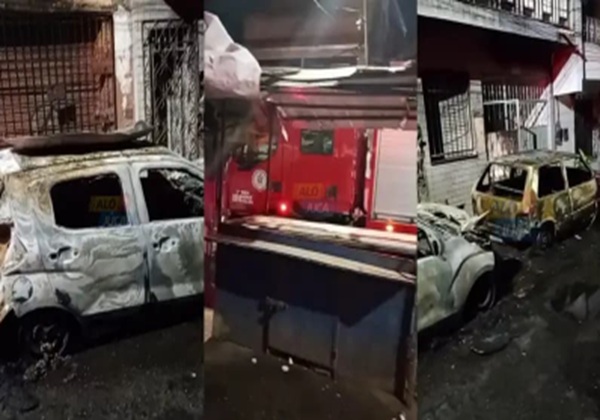 Incêndio destrói dois carros e atinge imóvel em bairro de Salvador